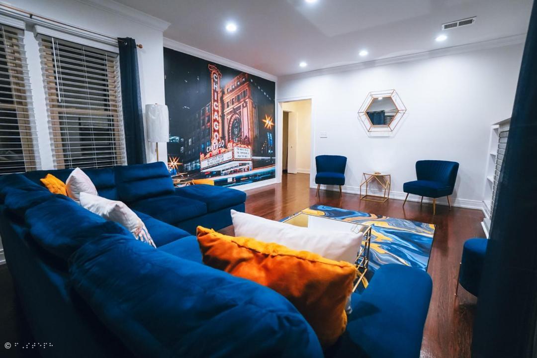 The Blue Golden Luxury Modern 3- Bedroom Apartment In Chicago Dış mekan fotoğraf