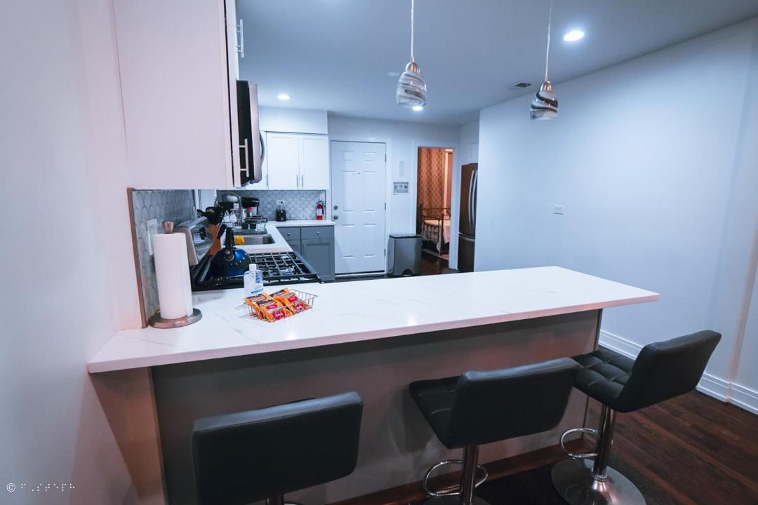 The Blue Golden Luxury Modern 3- Bedroom Apartment In Chicago Dış mekan fotoğraf